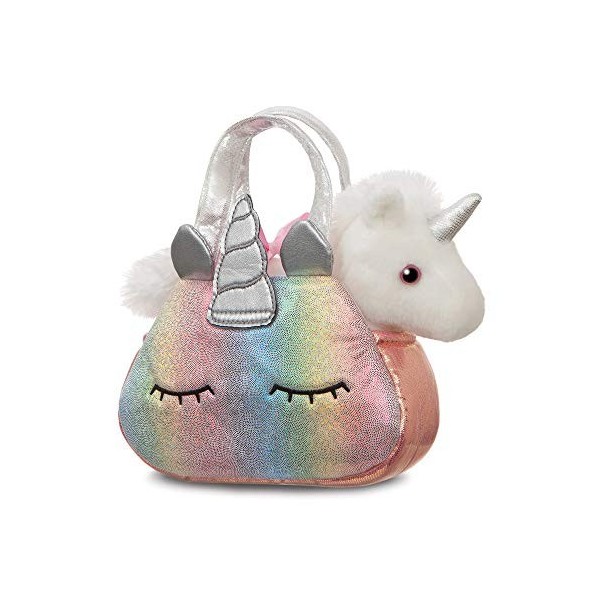 Aurora, 61253, Fancy Pals, Licorne Arc-en-Ciel Peek-a-Boo, 20 cm, Peluche, Multicolore