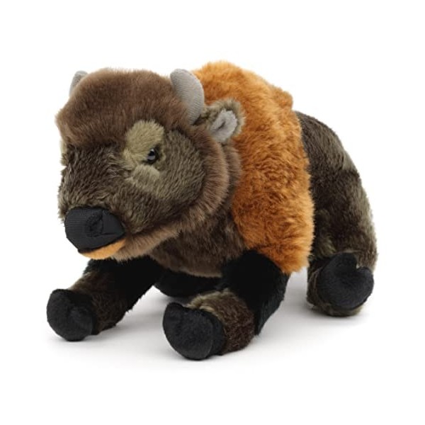 Uni-Toys - Bison, Assis – 29 cm Longueur – Bœuf en Peluche, Wisent, bœuf Sauvage, Doudou