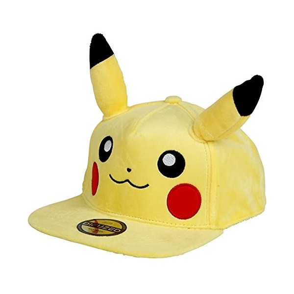 Pokemon Pikachu Unisexe Casquette Jaune One Size 80% Polyester, 20% Coton