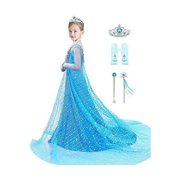 Bestier Costume de princesse pour fille – Robe de princesse de luxe à paillettes pour fête danniversaire pour filles de 2 à 