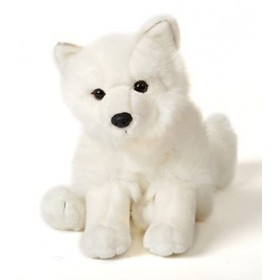 Uni-Toys - Renard polaire assis - 23 cm hauteur - Renard en peluche, renard de neige - peluche
