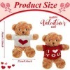 2 Pack Ours en Peluche de Saint-Valentin Nounours avec Coeur I Love You Jouet Animal en Peluche 11,8 Pouces Ours en Peluche C