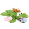 MorisMos Crocodile Peluche Geante 90cm, Grosse Vert Peluches Alligator avec 3 Bébés Crocodiles Jouet Douce, Animaux en Peluch