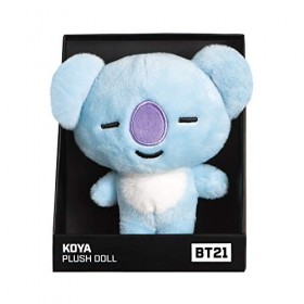 Produits officiels BT21 signés Aurora World, peluche KOYA, petit modèle, 61328, bleu