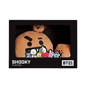 Aurora Other License Produits Officiels BT21 signés World, Peluche SHOOKY, Moyen modèle, 61322, Marron