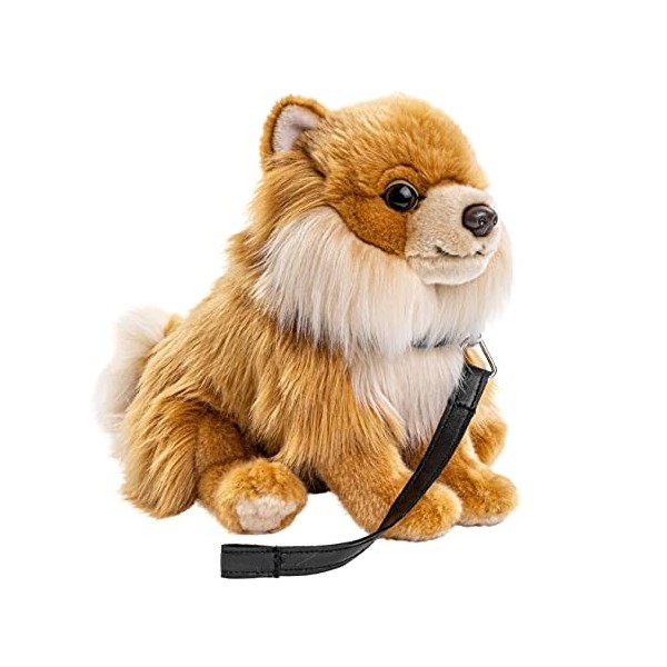 Uni-Toys - Poméranien avec Laisse - 23 cm Hauteur - Chien - Peluche, Doudou