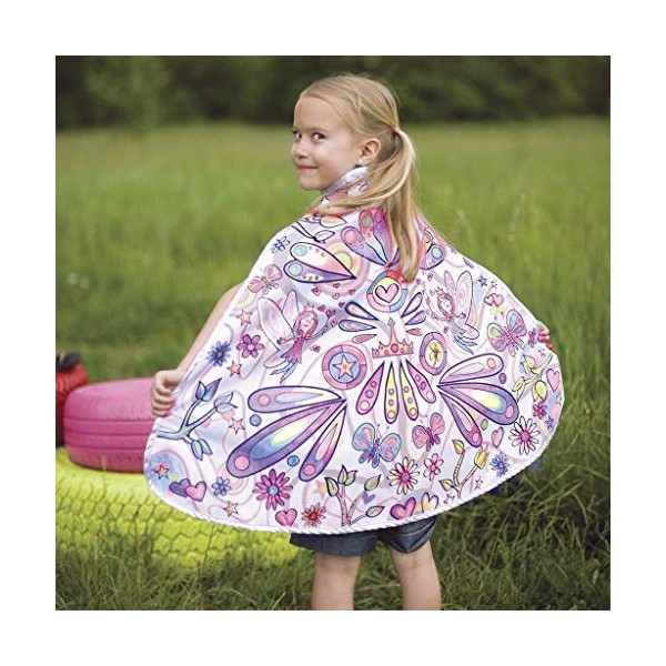 Great Pretenders Color-A- Cape Fairy Dress Up Play, Blanc