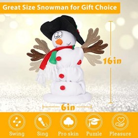 SdeNow Bonhomme de neige de Noël électrique Père Noël chantant bonhomme de neige dansant Père Noël jouets animés décorations 