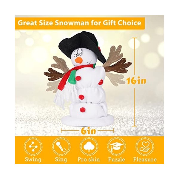 SdeNow Bonhomme de neige de Noël électrique Père Noël chantant bonhomme de neige dansant Père Noël jouets animés décorations 