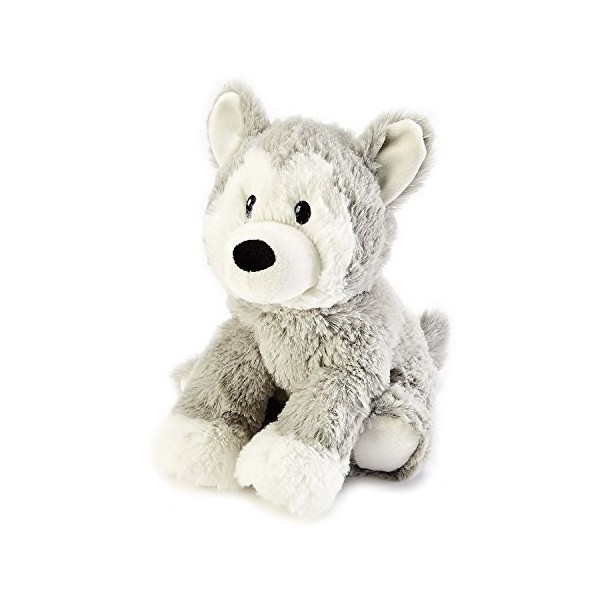 Warmies Peluche bouillotte entièrement chauffante parfumée à la Lavande française Husky 33 cm