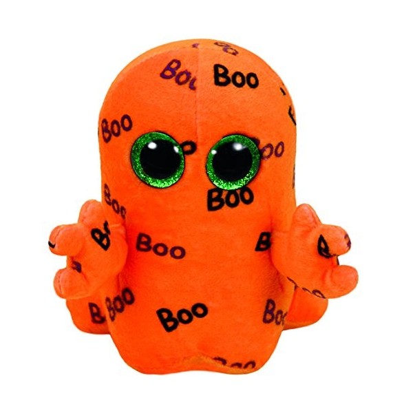 Carl ETTO TY 37192 Ghoulie Esprit avec Paillettes Yeux, Glubschi S, Beanie Boo S, Halloween Limité, Peluche, 15 cm, Orange