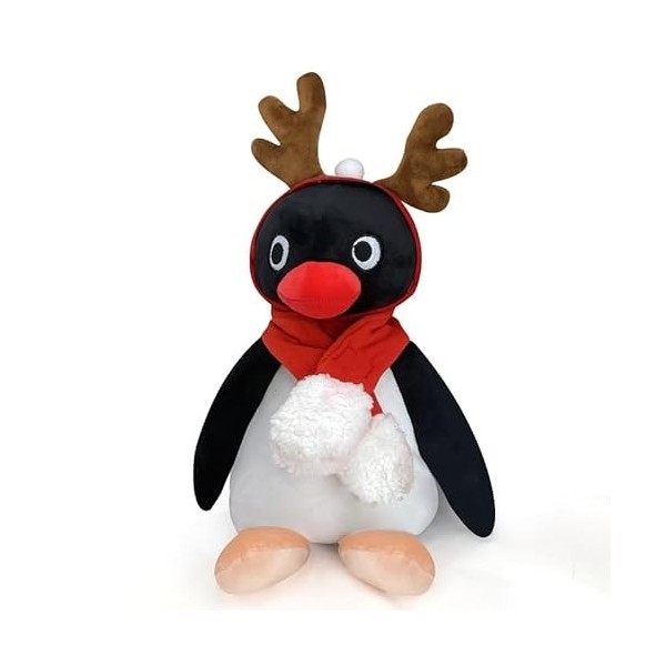 MAOWO Planet Décoration de renne pingu en peluche, pingouin, poupée en peluche, doudou 10,7 pouces