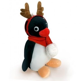 MAOWO Planet Décoration de renne pingu en peluche, pingouin, poupée en peluche, doudou 10,7 pouces