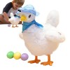 Kuyatioo Jouets de Poule pondeuse - Poule dansante développementale en Peluche - Figurine de Poulet réaliste avec Chapeau et 