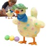Kuyatioo Jouets de Poule pondeuse - Poule dansante développementale en Peluche - Figurine de Poulet réaliste avec Chapeau et 