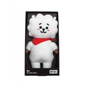 Aurora Produits officiels BT21 Signés Aurora World, Peluche RJ, Petit Modèle, 61324, Blanc