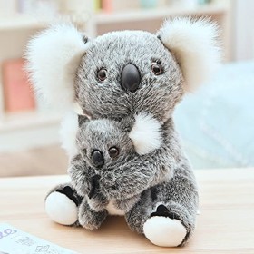 Koala Peluche Doux Koala Ours Mama et Bébé pour Enfants Filles Poupée Chiffon en Peluche Mignon Poupon Koala Adorable Jouet d