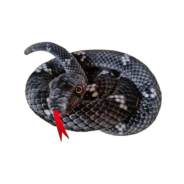 YJZQ Peluche Serpent Geant 200CM Peluche Serpent Réaliste décoration Halloween Accessoires danniversaire Coussin de Serpent 