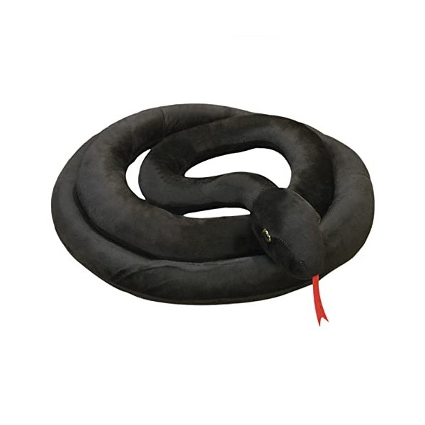 YJZQ Peluche Serpent Geant 200CM Peluche Serpent Réaliste décoration Halloween Accessoires danniversaire Coussin de Serpent 