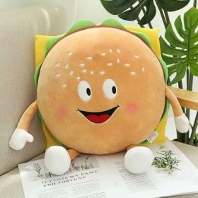 Ermano Peluche Coussin De Poupée en Peluche Simulateur De Hamburger Garçon Fille Cadeau danniversaire Cadeau De Vacances Cad