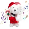 Figurine De Bonhomme De Neige Chantant, Ours Chantant De Noël, Ours en Peluche Chantant Dansant, Cadeau Animé De Noël pour Le