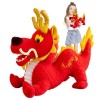 LVTFCO Animal en Peluche Dragon,2024 Année de la Mascotte du Dragon | Peluche Dragon Chinois 2024, Jouets en Peluche du Zodia