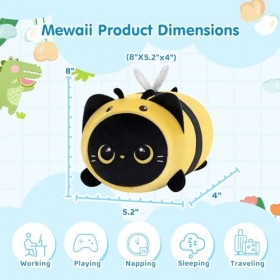Mewaii Peluche Stitch Coussin Oreiller danimaux Kawaii Capuche Chat Jouets en Peluche Douce et Confortable en Peluche Mignon