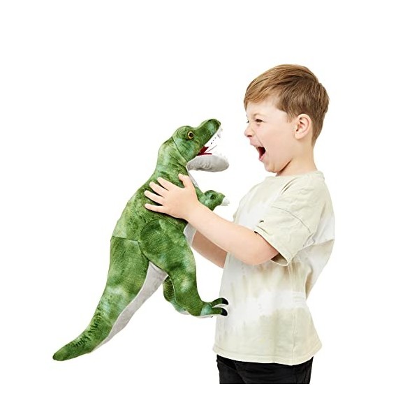 Zappi Co T-Rex Vert Peluche pour Enfants Hauteur de 48-50 cm Collection danimaux de Safari Ours en Peluche Premier Enfan