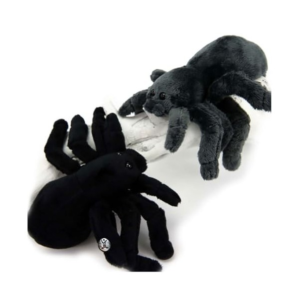 Doudou Araignée Gris + Noir Peluche Spider Tarentule* Lot de 2 Peluche Araignée Set 2 Araignées 