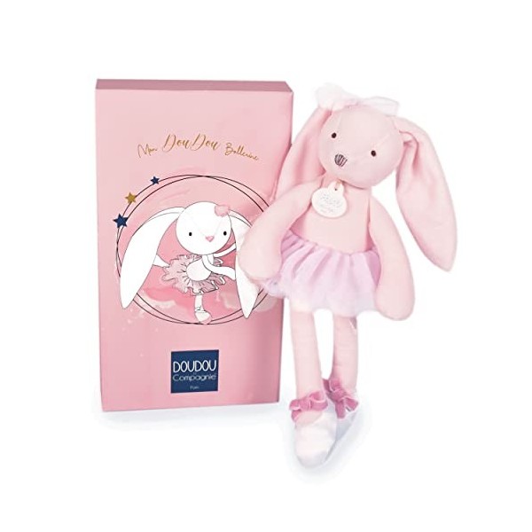 Doudou et Compagnie - Doudou Lapin - Lapin Tutu - Rose - 30 cm - MON DOUDOU BALLERINE - DC3972