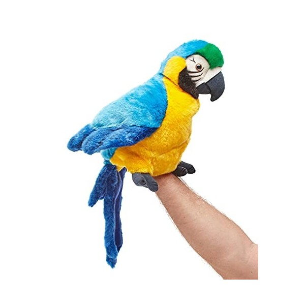 Uni-Toys - Marionnette Perroquet à tête pivotante - 26 cm Hauteur - Oiseau - Peluche, Doudou