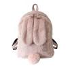 Mini sac à dos Kawaii en peluche avec oreilles de lapin pour adolescentes, rose, taille unique