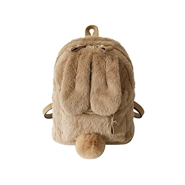 Mini sac à dos Kawaii en peluche avec oreilles de lapin pour adolescentes, rose, taille unique