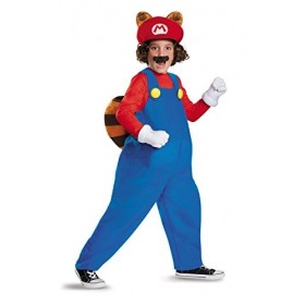 Disguise Mario Raccoon Deluxe Super Mario Bros. Nintendo Costume, Medium/7-8 by Disguise