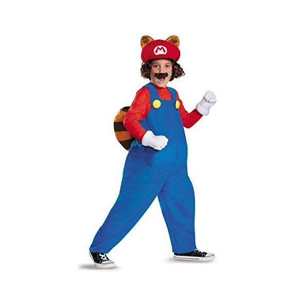 Disguise Mario Raccoon Deluxe Super Mario Bros. Nintendo Costume, Medium/7-8 by Disguise