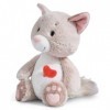 NICI Chat Love Duveteux 25cm Gris Douce et Durable, Mignonne Peluche à câliner, pour Jouer, pour Enfants et Adultes, Une Exce