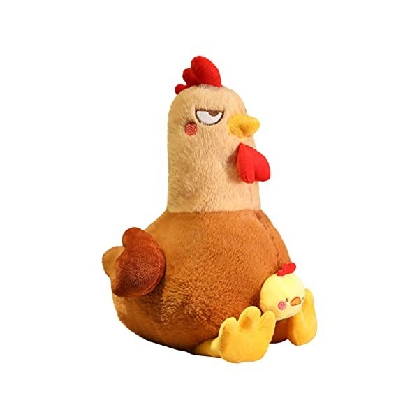 Peluche de Poule Mignon Poupée Poulet Blanc 55cm Animal en Peluche Poulet en Peluche Jouet Décorative Poupée de Poule Doux Et