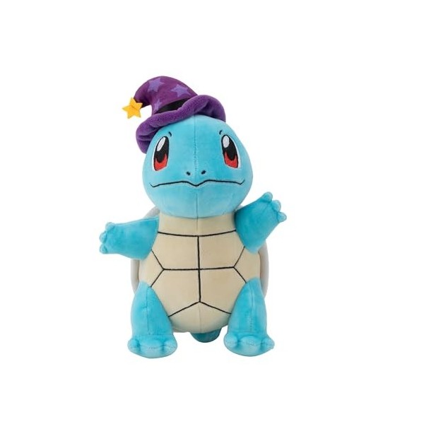 Pokémon PKW - Peluche saisonnière Halloween Squirtle avec Chapeau de sorcière - 20,3 cm - W4