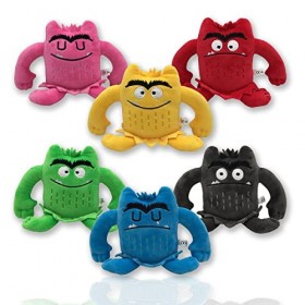 NAGGIS Peluche The Color Monster, Poupée Enfant My Mood Little Monster, 6 Peluches Colorées, Chambre/Salon/côté du Lit/canapé