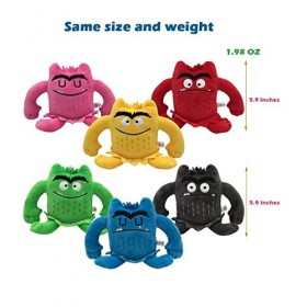 NAGGIS Peluche The Color Monster, Poupée Enfant My Mood Little Monster, 6 Peluches Colorées, Chambre/Salon/côté du Lit/canapé