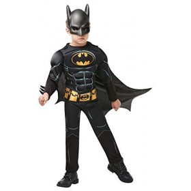 RUBIES - DC officiel - BATMAN - Déguisement luxe enfant édition Batman 80 ans - Taille 5-6 ans - Costume avec combinaison mat