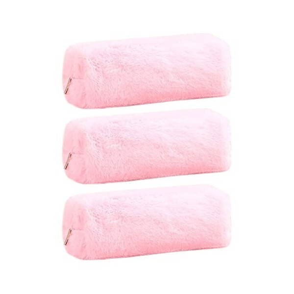 Trousse à crayons en peluche, 3 pièces pour papeterie, trousse de maquillage mignonne pour adolescentes, garçons, étudiants, 