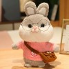 GagaLu Dessin Animé Mignon Lapin en Peluche Peluche Mignon Animal Lapin Poupée Oreiller Doux Cadeau D’Anniversaire pour Enfan