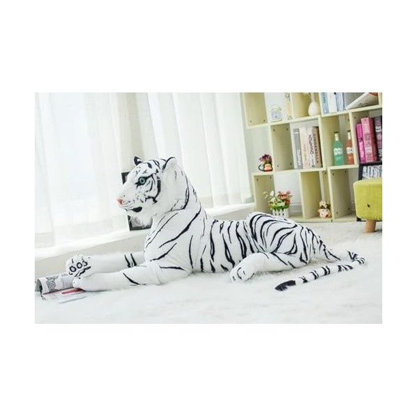 KiLoom Géant Noir Léopard Panthère Jaune Blanc Tigre Peluche Jouets en Peluche Animal Coussin Poupée pour Enfants 40cm 3