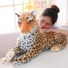 KiLoom Géant Noir Léopard Panthère Jaune Blanc Tigre Peluche Jouets en Peluche Animal Coussin Poupée pour Enfants 40cm 3