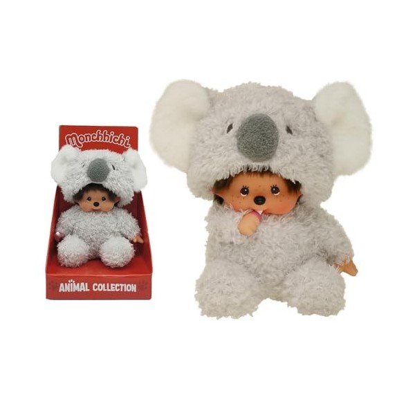 Bandai - Monchhichi - Peluche Monchhichi Koala - Peluche Iconique des années 80 - Peluche Toute Douce 20 cm pour Enfants et A