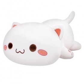Fiotha Doux Adorable Chaton Oreiller en Peluche,40 cm Peluche Oreiller Coussin d‘Animaux pour Enfant,Peluche Kawaii Chat Orei