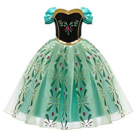 OBEEII Costume Anna La Reine des Neiges,Robe de princesse Elsa,Broderie fantaisie pour fille,Déguisement pour cosplay, specta