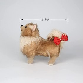 CU-MATE 10 Pouces poméranie Chien Peluche Animal - Noir et Tan Lifelike & réaliste Jouet Chiot Chien Debout Cadeau présent