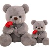 Kekeso Animaux en Peluche Ours Teddy, Peluche Ours Teddy avec Rose, Animaux en Peluche Ours de la Saint-Valentin, Cadeaux Dou